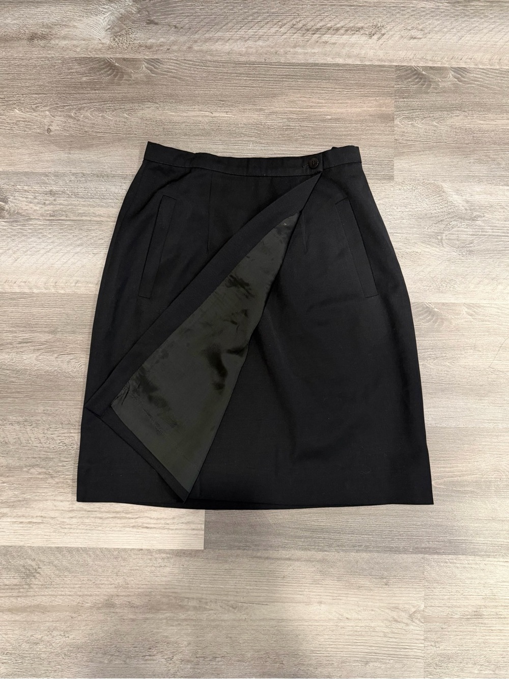 Giorgio Armani Black Pencil Wrap Skirt